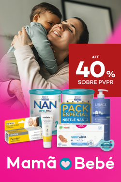 Campanha Beb&eacute; e Mam&atilde; com destaque promocional de at&eacute; 40% sobre pre&ccedil;o de Venda ao P&uacute;blico Recomendado